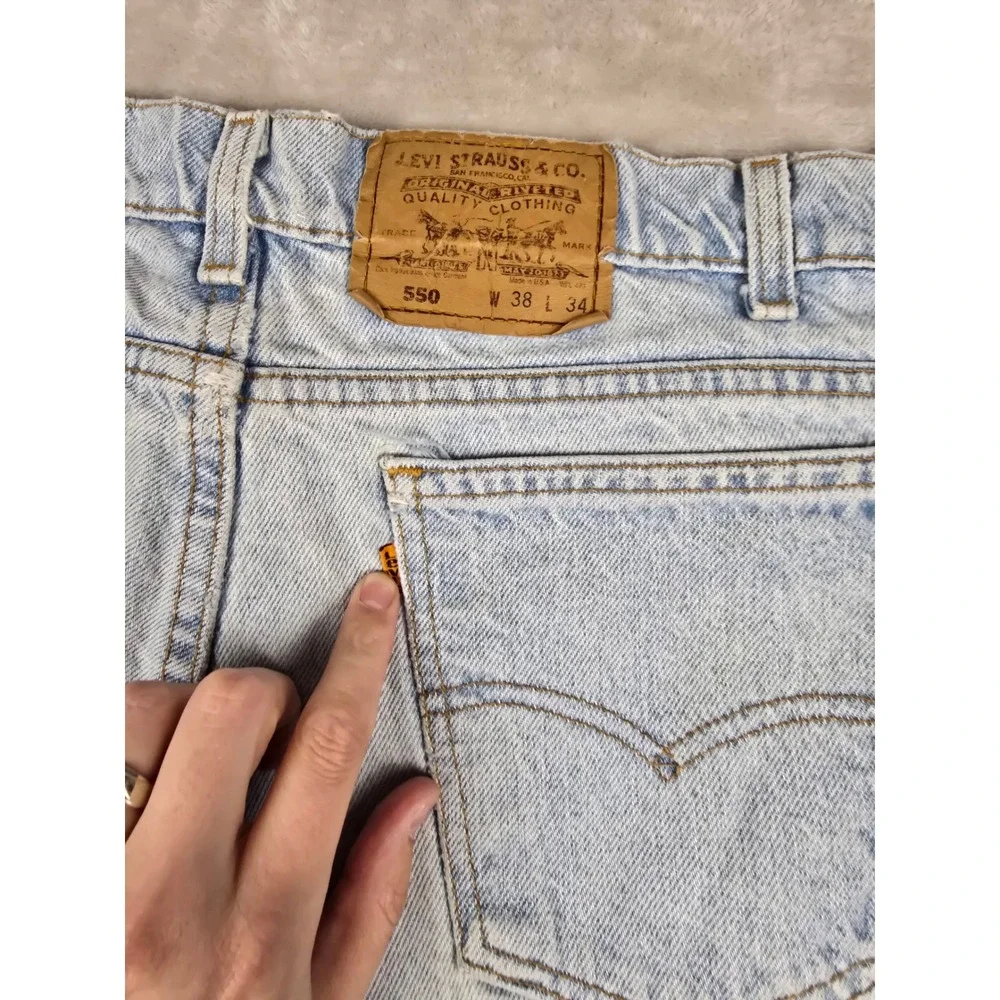 Vintage Levi's 550 Jeans Men 38x34 Fit 36x34 Orange Tab Relaxed Tapered USA Made
